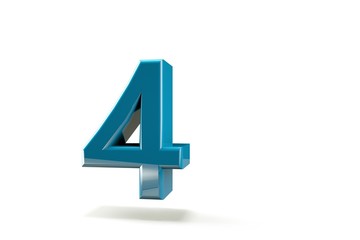 3D number with white background,number 4