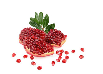 Pomegranate fruit isolated white background