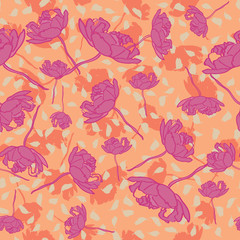 Flower blossom petals seamless repeat pattern design.