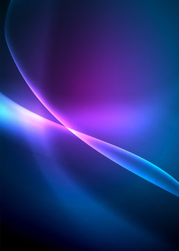 Neon blue electric wave abstract background. Abstract technology background. Black background. Abstract magic light motion background.