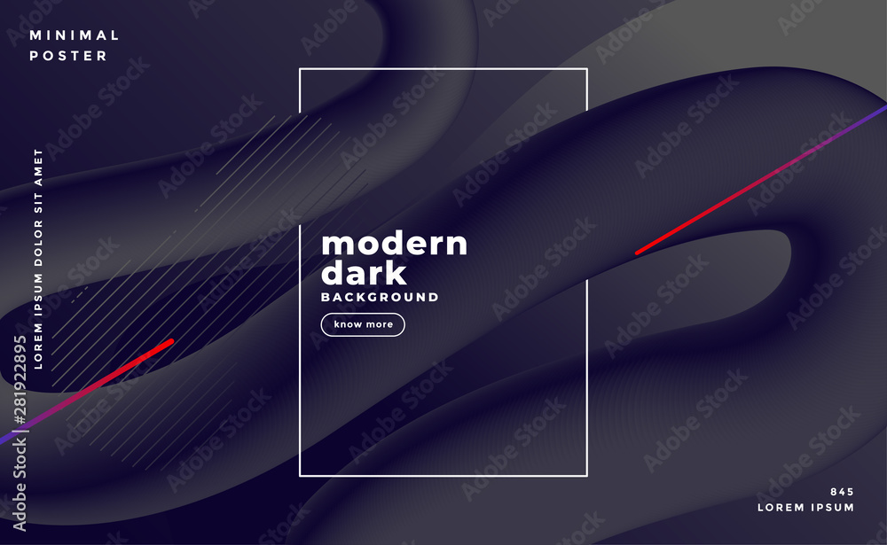 Poster dark banner of fluid loop background