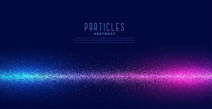 glowing particles in linear light technology background