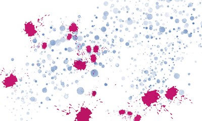 Gouache dots on a white background. Two-color divorces.