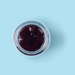 Jar of blueberry jam