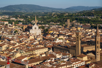 Fototapeta na wymiar Florence city Italy. Aerial cityscape view in the day