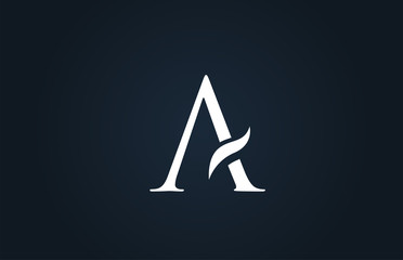 white blue alphabet letter A logo company icon design
