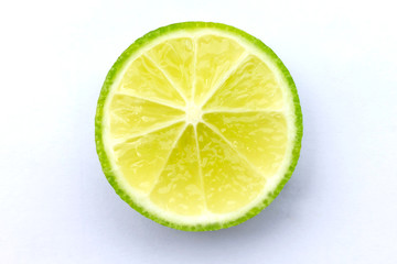 lime sliced isolated on a white background.