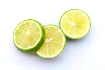 Fototapeta na wymiar lime sliced isolated on a white background.