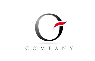 Obraz premium white red alphabet letter O logo company icon design