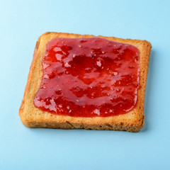 Toast with raspberry jam