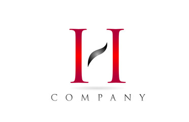 white red alphabet letter H logo company icon design