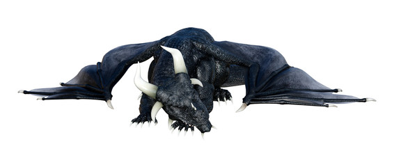 3D Rendering Fairy Tale Dragon on White