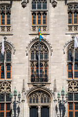 Bruges City Hall (Brugge) old town in Belgium, Europe
