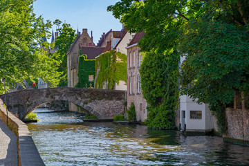 Beautiful city Bruges (Brugge) old town in Belgium, Europe