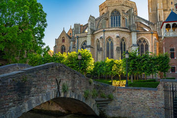 Beautiful city Bruges (Brugge) old town in Belgium, Europe
