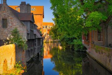 Fototapeta na wymiar Beautiful city Bruges (Brugge) old town in Belgium, Europe