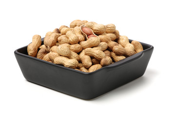 Peanuts on a white background