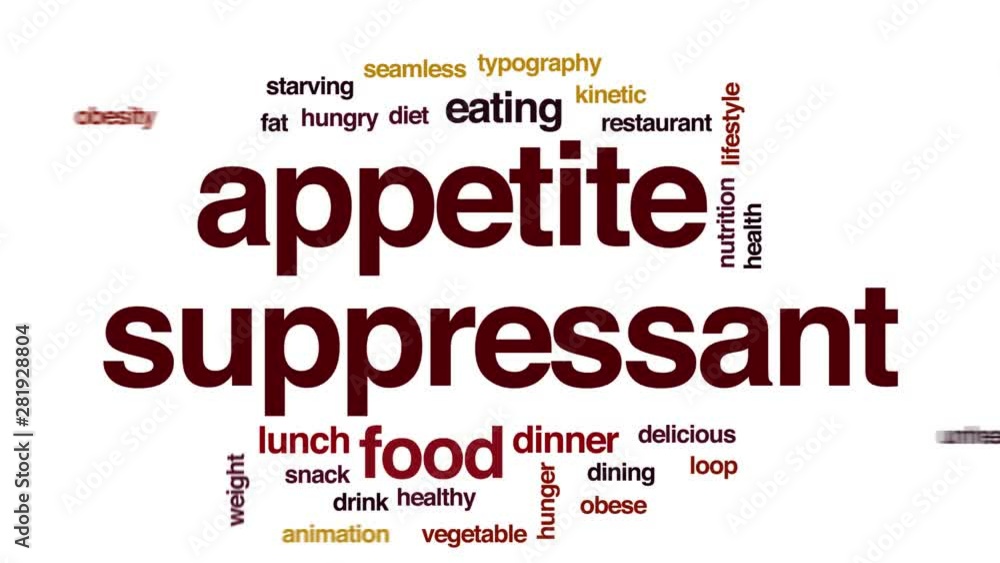 Canvas Prints Appetite suppressant animated word cloud. Kinetic typography.