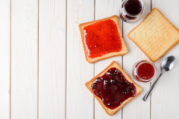 Toasted bread with jam