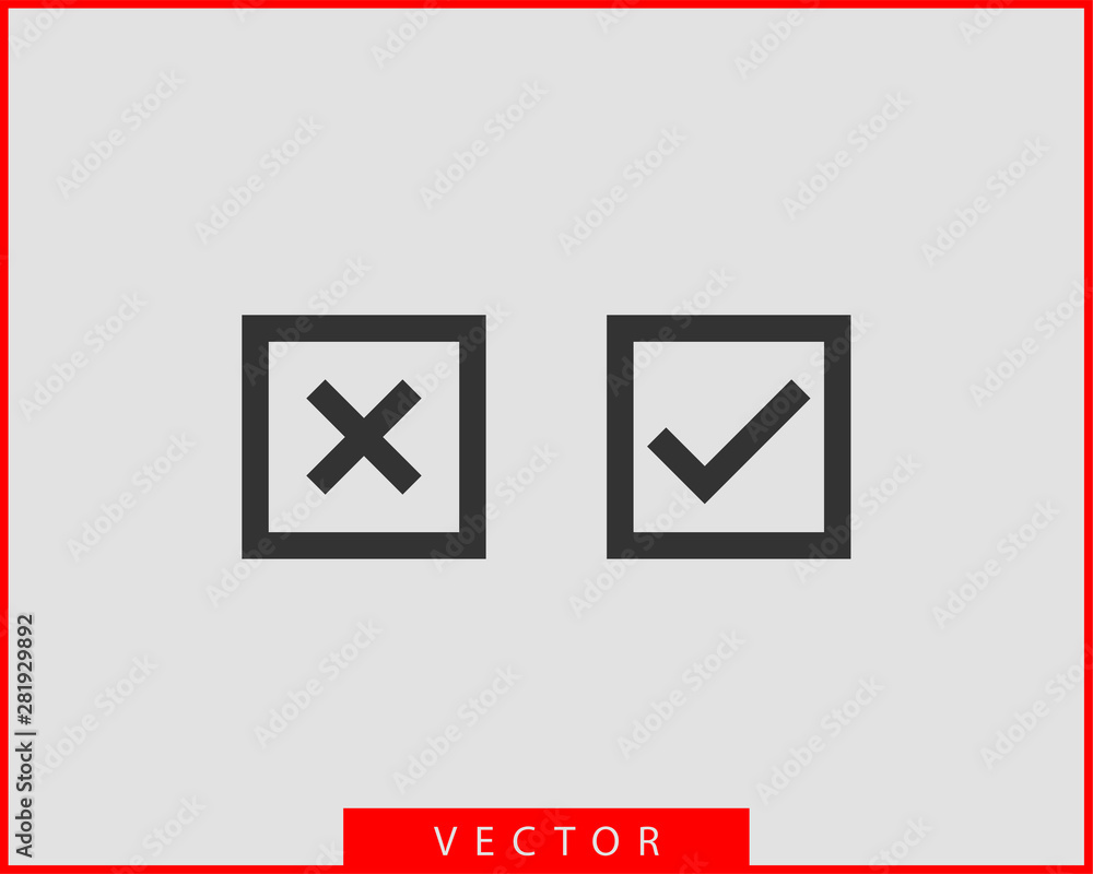 Aufkleber check mark icon vector symbol design element.