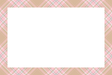 Vintage frame vector. Scottish border pattern retro style. Tartan plaid ornament.