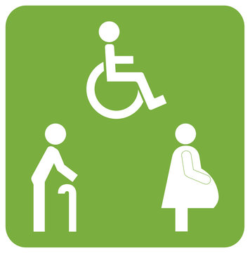 Toilet for disabled people, pregnant women, old people Symbol Sign, Vector Illustration, Isolate On White Background Label. EPS10