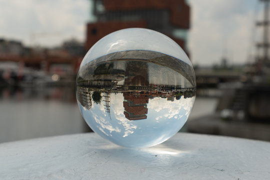 Glass spere buildings in Antwerp Belgium