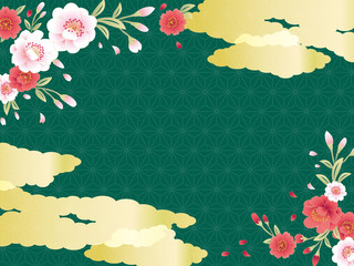 金と黒の和風背景素材 Wall Mural Wallpaper Murals Risings