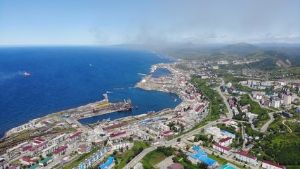 Fototapeta premium port of Kholmsk, Sakhalin sea gate