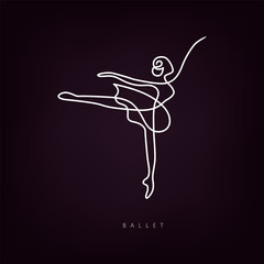 Creative ballet logo design. Vector image. © Helen