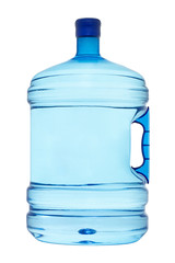 A large bottle of blue drinking water