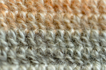 Crocheted or knitted Texture Close up. Fabric background