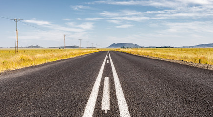 View of an empty country highway road