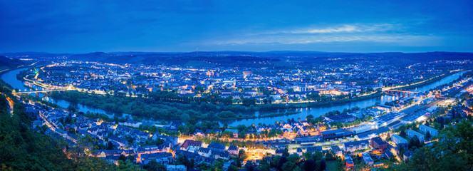 Panorama of Trier at night - obrazy, fototapety, plakaty