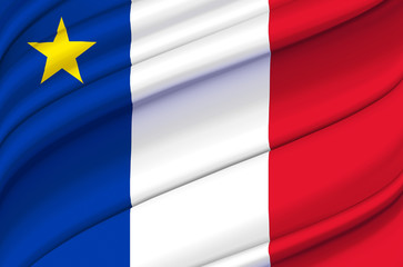 Acadia waving flag illustration.