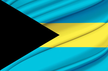 Bahamas waving flag illustration.