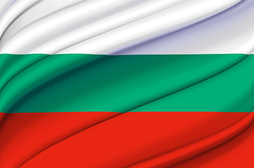Bulgaria waving flag illustration.