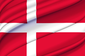Naklejka premium Denmark waving flag illustration.