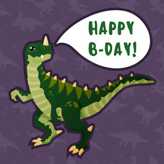 greeting CARD Dinosaur habby birthday party