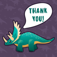 greeting CARD Dinosaur thank you
