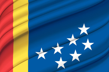 Durham North Carolina waving flag illustration.