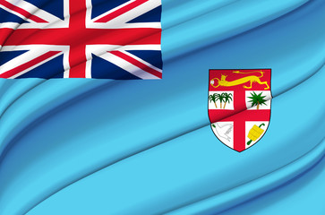 Fiji waving flag illustration.