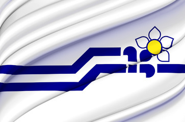 Franco-Colombiens waving flag illustration.