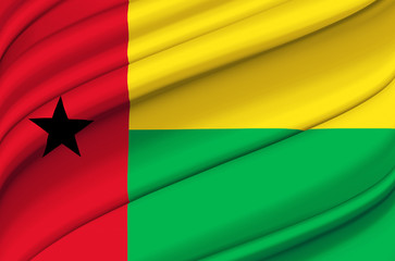 Guinea Bissau waving flag illustration.