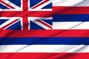 Hawaii waving flag illustration.
