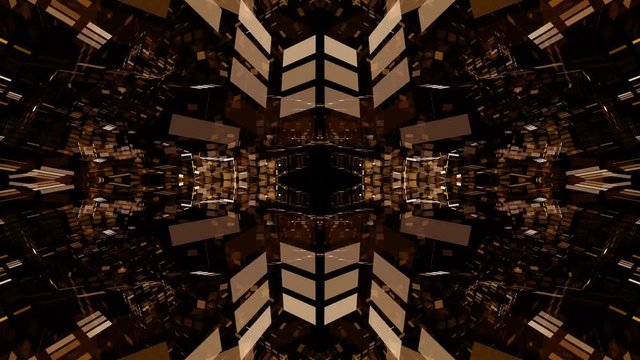 Kaleido 1058: Futuristic digital technology kaleidoscope (Loop).