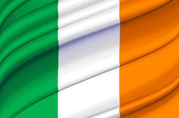 Obraz premium Ireland waving flag illustration.