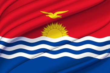 Obraz premium Kiribati waving flag illustration.
