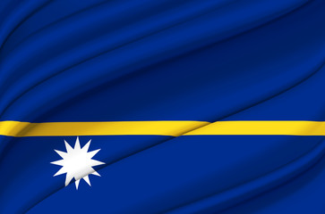 Nauru waving flag illustration.