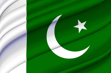 Pakistan waving flag illustration.